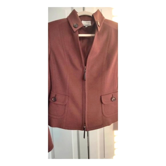 AKRIS PUNTO Bergdorf Goodman Brown Blazer Jacket S 6 Wolle-laine-wool / Angora - Picture 9 of 16